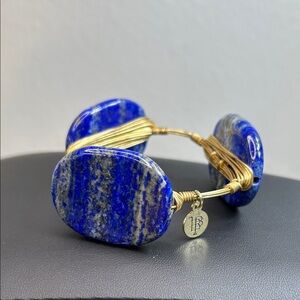 Bourbon and Bowties Lapis Lazuli and Gold Wire Wrapped Bracelet